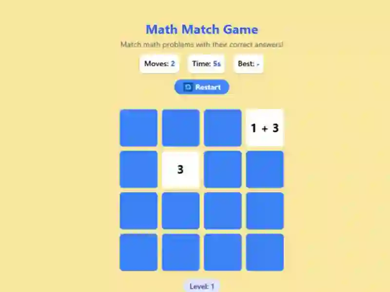 Xogo Math Match Game en liña