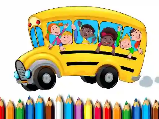 Xogo School Bus Coloring Book en liña