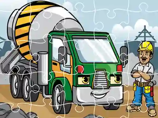Xogo Construction Trucks Jigsaw en liña