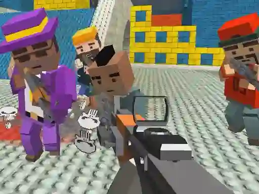 Xogo GunGame shooting warfare: blocky gangster en liña
