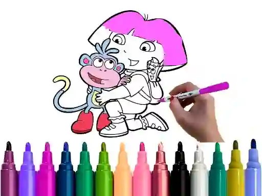 Xogo Dora Coloring Fun Time en liña