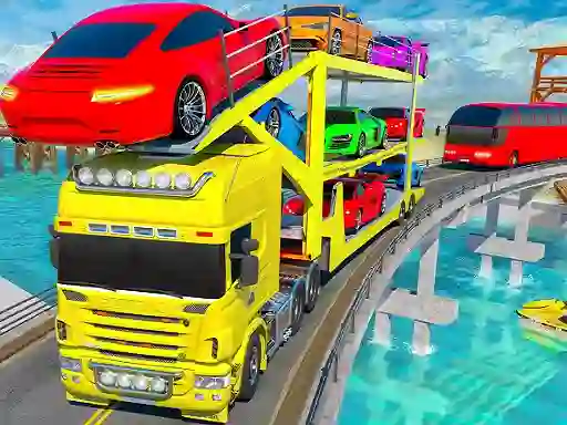 Xogo Crazy Mega Car Transport Truck Game en liña