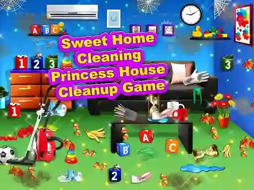 Xogo Sweet Home Cleaning: Princess House Cleanup Game en liña