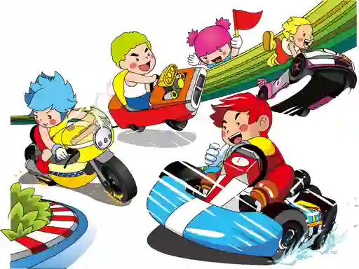 Xogo Cartoon Kart Puzzle en liña