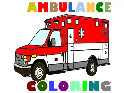 Xogo Ambulance Trucks Coloring Pages en liña
