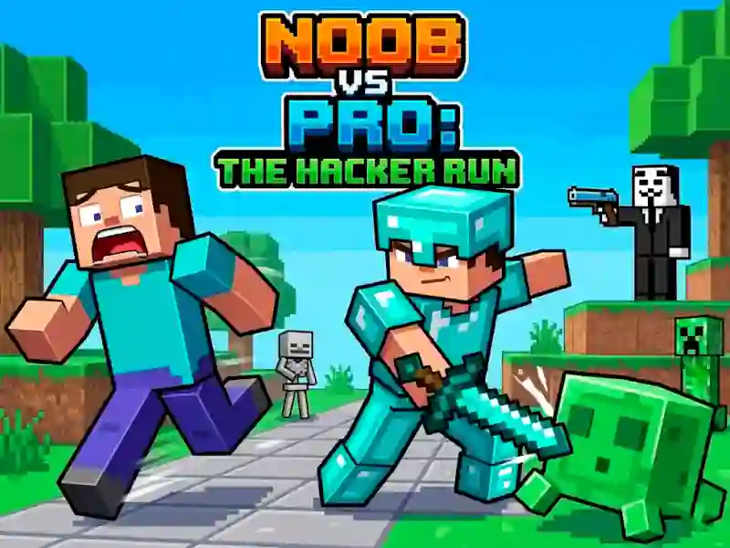 Xogo Noob vs Pro Help Hacker danger Hacker en liña
