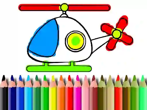 Xogo Back To School Helicopter Coloring en liña