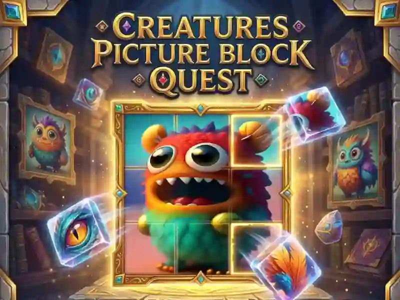 Xogo Creatures Picture Block Quest en liña