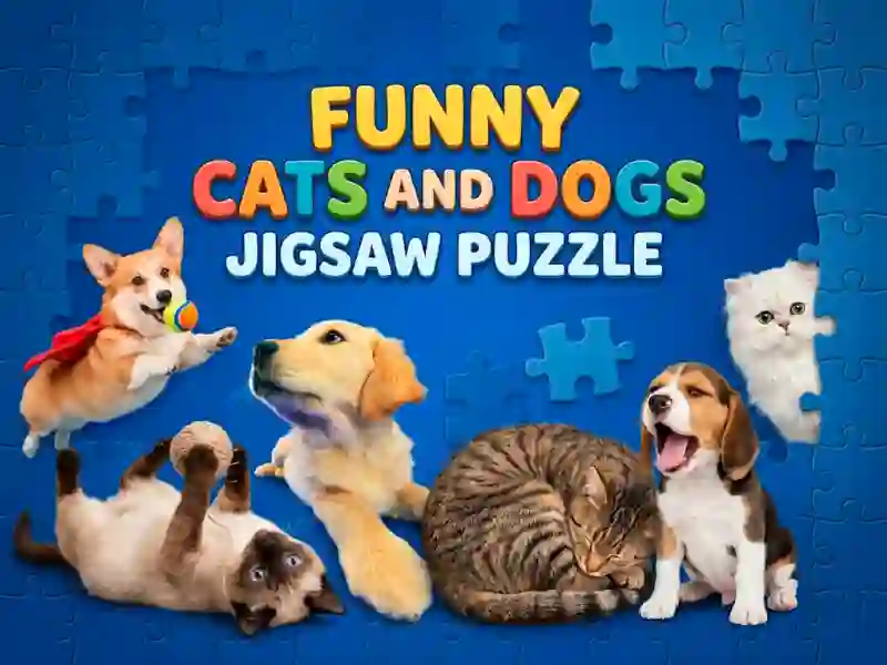 Xogo Funny Cats And Dogs Jigsaw Puzzle en liña