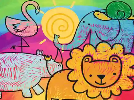 Xogo Little Animals Coloring en liña