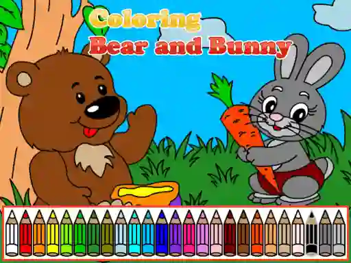 Xogo Coloring book: Bear and rabbit en liña