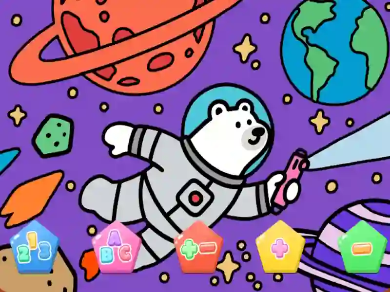 Xogo Color By Code Space Bear en liña
