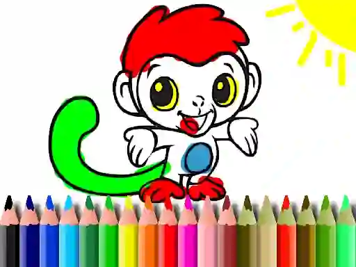 Xogo Back To School: Monkey Coloring en liña