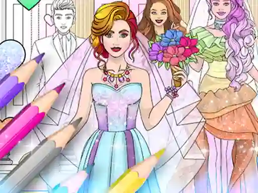 Xogo Wedding Coloring Dress Up en liña