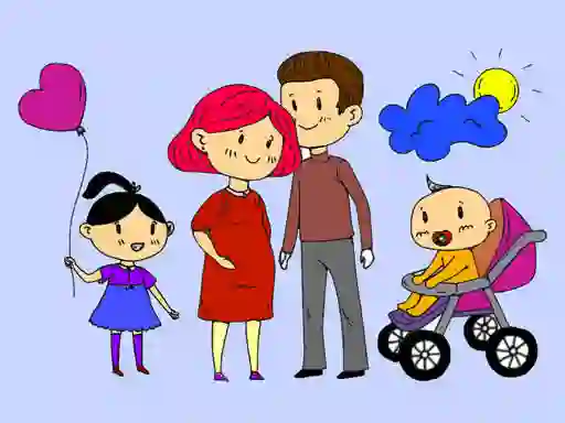 Xogo Happy Family Coloring Book en liña