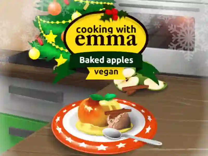 Xogo Cooking with Emma Baked Apples vegan en liña