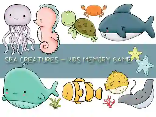 Xogo Kids Memory Sea Creatures en liña
