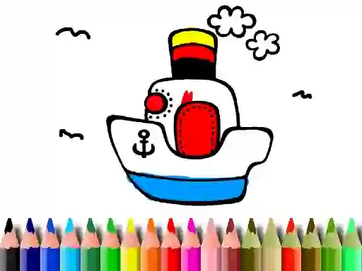 Xogo Back to School: Boat Coloring en liña
