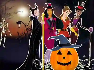 Xogo Princesses Halloween Night en liña
