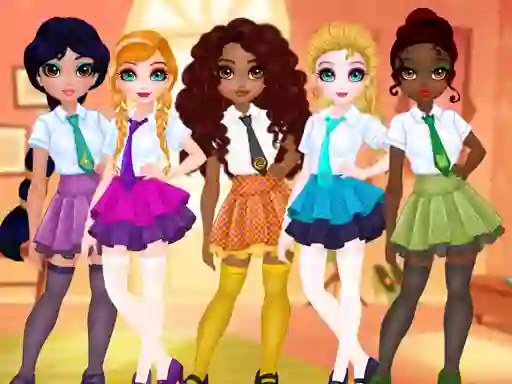 Xogo Princesses BFF Rush To School en liña
