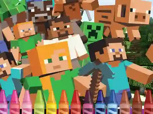 Xogo 4GameGround Minecraft Coloring en liña