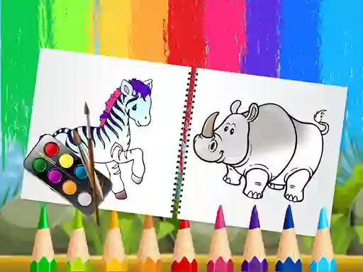 Xogo Funny Animals Coloring Book en liña