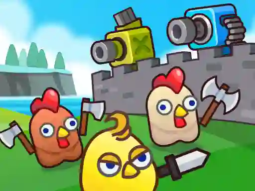 Xogo Merge Cannon: Chicken Defense en liña