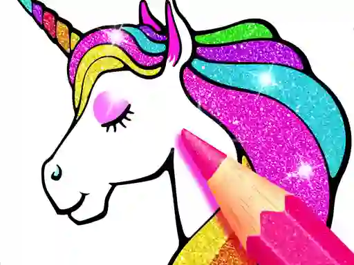 Xogo Unicorn Coloring Book Glitter en liña