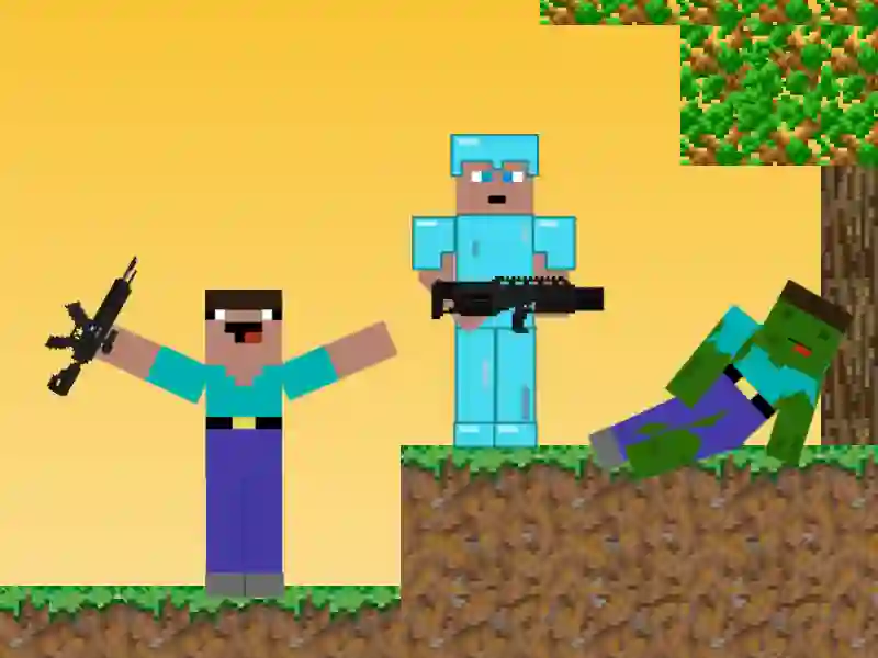 Xogo Noob vs Pro: Zombie Apocalypse en liña