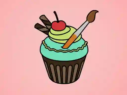 Xogo Yummy Cupcake Coloring en liña