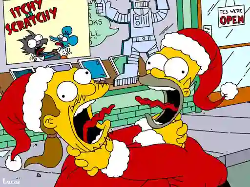 Xogo Simpsons Christmas Jigsaw Puzzle en liña