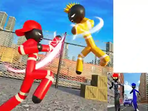 Xogo Stickman Police vs Gangsters Street Fight en liña
