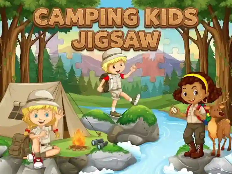 Xogo Camping kids jigsaw en liña