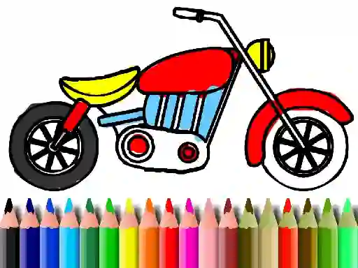 Xogo Back To School: Motorbike Coloring en liña