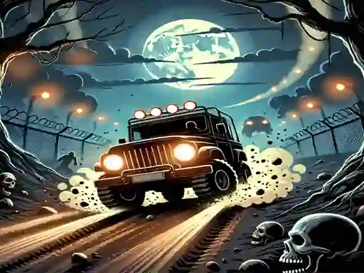 Xogo Racing Car Destroying Zombie en liña