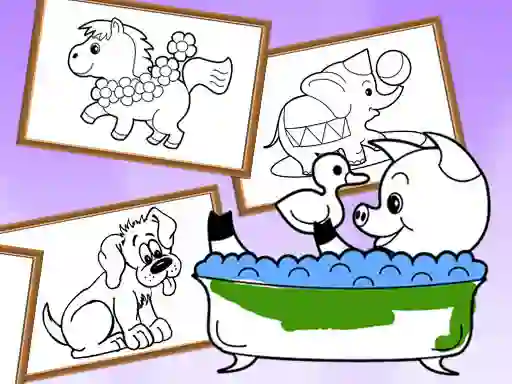 Xogo Cartoon Coloring for Kids Animals en liña