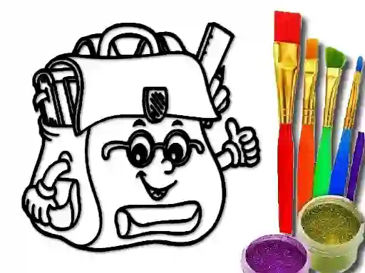 Xogo Back To School: School Bag Coloring Book en liña