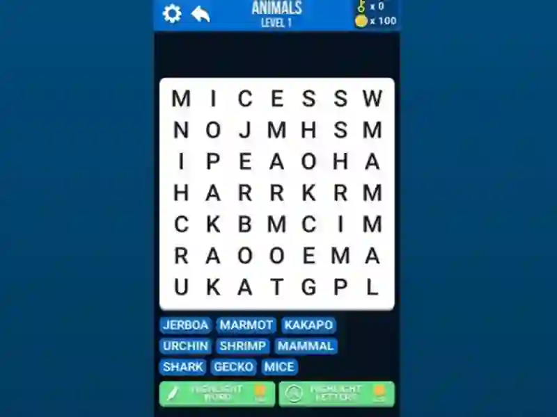 Xogo Word Search en liña