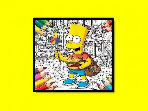 Xogo Back To School Simpsons Coloring Book en liña