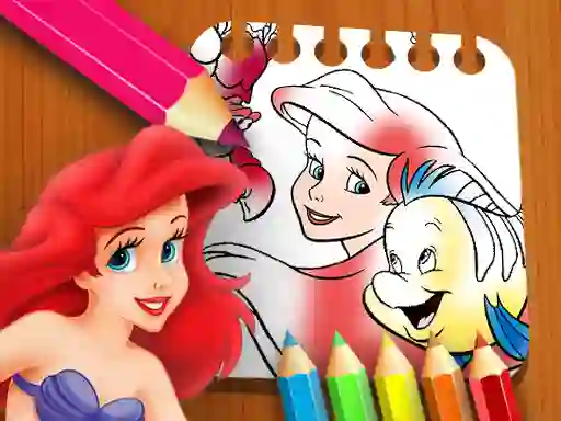Xogo The Little Mermaid Coloring Book en liña