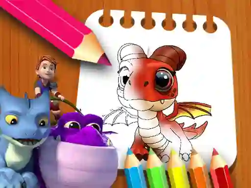 Xogo Dragon Rescue Riders Coloring Book en liña