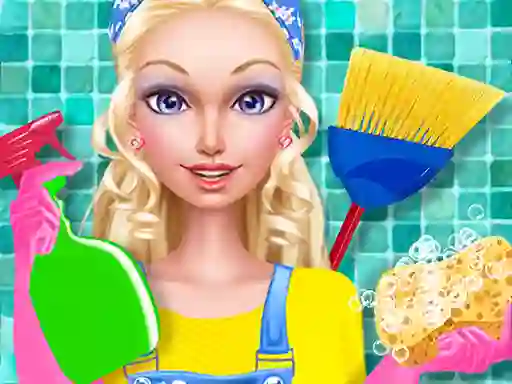 Xogo Fashion Doll House Cleaning en liña