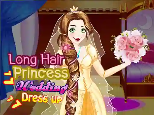 Xogo Long Hair Princess Wedding Dress up en liña