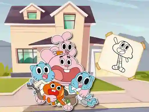 Xogo World Of Gumball Coloring Game en liña