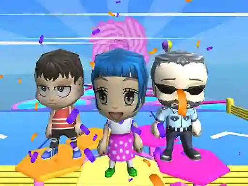 Xogo Fall Guys And Girls Chibi Race Knockdown Multiplay en liña