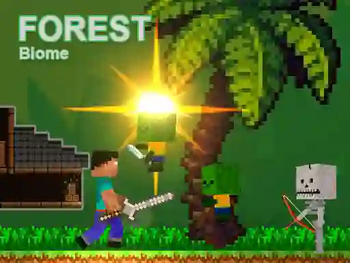 Xogo Noob vs Zombies - Forest biome en liña