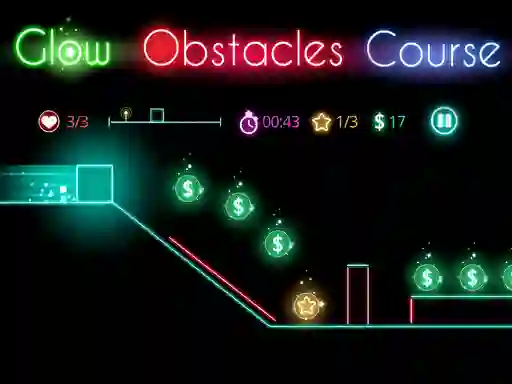 Xogo Glow obstacle course en liña