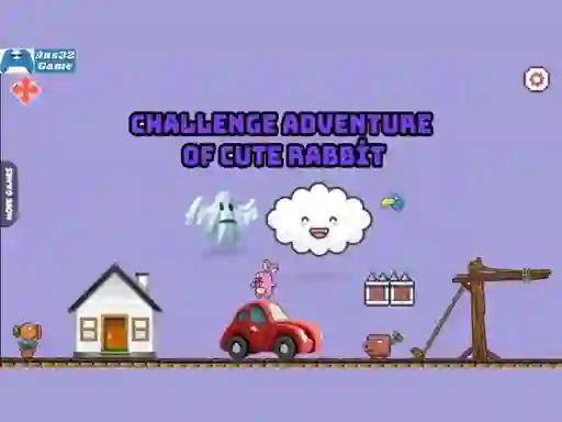 Xogo Challenge adventure of cute rabbit en liña