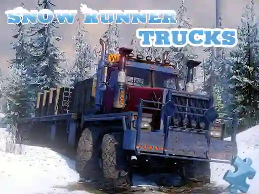 Xogo Snow Runner Trucks Jigsaw en liña
