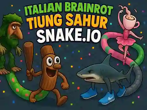Xogo Italian Brainrot Tung Sahur Snake.io en liña